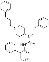 N'-BIPHENYL-2-YL-N-(2-PHENYLETHYL)-N-[1-(3-PHENYLPROPYL)PIPERIDIN-4-YL]UREA Struktur