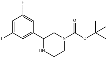 3-(3,5-DIFLUORO-PHENYL)-PIPERAZINE-1-CARBOXYLIC ACID TERT-BUTYL ESTER Struktur