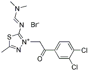 3-[2-(3,4-DICHLOROPHENYL)-2-OXOETHYL]-2-{[(DIMETHYLAMINO)METHYLIDENE]AMINO} -5-METHYL-1,3,4-THIADIAZOL-3-IUM BROMIDE Struktur