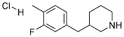 3-(3-FLUORO-4-METHYL-BENZYL)-PIPERIDINE HYDROCHLORIDE Struktur