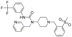 N-(1-[2-(METHYLSULFONYL)BENZYL]PIPERIDIN-4-YL)-N-(PYRIDIN-3-YLMETHYL)-N'-[3-(TRIFLUOROMETHYL)PHENYL]UREA Struktur