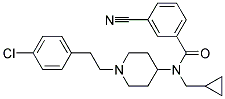 N-(1-[2-(4-CHLOROPHENYL)ETHYL]PIPERIDIN-4-YL)-3-CYANO-N-(CYCLOPROPYLMETHYL)BENZAMIDE Struktur