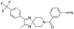 3-((2-METHYL-3-[4-(TRIFLUOROMETHYL)PHENYL]-1,4,8-TRIAZASPIRO[4.5]DECA-1,3-DIEN-8-YL)CARBONYL)BENZONITRILE Struktur