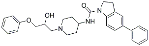 N-[1-(2-HYDROXY-3-PHENOXYPROPYL)PIPERIDIN-4-YL]-5-PHENYLINDOLINE-1-CARBOXAMIDE Struktur