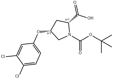 (2S,4S)-1-(TERT-BUTOXYCARBONYL)-4-(3,4-DICHLORO-PHENOXY)-2-PYRROLIDINECARBOXYLIC ACID Struktur