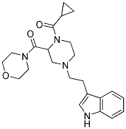 3-(2-[4-(CYCLOPROPYLCARBONYL)-3-(MORPHOLIN-4-YLCARBONYL)PIPERAZIN-1-YL]ETHYL)-1H-INDOLE Struktur