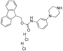 (3-PIPERAZIN-1-YL-PHENYL)-CARBAMIC ACID 9H-FLUOREN-9-YLMETHYL ESTER DIHYDROCHLORIDE Struktur