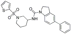 5-PHENYL-N-[1-(2-THIENYLSULFONYL)PIPERIDIN-3-YL]INDOLINE-1-CARBOXAMIDE Struktur