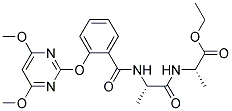 (2S)-2-[(2S)-2-[2-[(4,6-DIMETHOXYPYRIMIDIN-2-YL)OXY]BENZAMIDO]PROPIONAMIDO]PROPIONOIC ACID, ETHYL ESTER Struktur