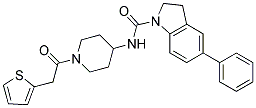 5-PHENYL-N-[1-(2-THIENYLACETYL)PIPERIDIN-4-YL]INDOLINE-1-CARBOXAMIDE Struktur