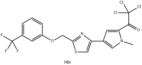 4-[1-METHYL-5-(2,2,2-TRICHLOROACETYL)-1H-PYRROL-3-YL]-2-([3-(TRIFLUOROMETHYL)PHENOXY]METHYL)-1,3-THIAZOL-3-IUM BROMIDE Struktur