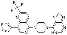 5-[4-(1H-PURIN-6-YL)PIPERAZIN-1-YL]-8-(3-THIENYL)-2-(TRIFLUOROMETHYL)-1,6-NAPHTHYRIDINE Struktur