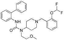 N'-BIPHENYL-2-YL-N-(1-[2-(DIFLUOROMETHOXY)BENZYL]PIPERIDIN-4-YL)-N-(2-METHOXYETHYL)UREA Struktur