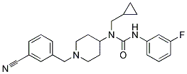 N-[1-(3-CYANOBENZYL)PIPERIDIN-4-YL]-N-(CYCLOPROPYLMETHYL)-N'-(3-FLUOROPHENYL)UREA Struktur