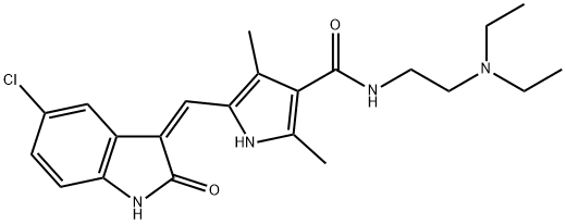 5-[(Z)-(5-CHLORO-2-OXO-1,2-DIHYDRO-3H-INDOL-3-YLIDENE)METHYL]-N-[2-(DIETHYLAMINO)ETHYL]-2,4-DIMETHYL-1H-PYRROLE-3-CARBOXAMIDE Struktur