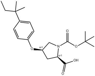 (2S,4S)-1-(TERT-BUTOXYCARBONYL)-4-[4-(TERT-PENTYL)PHENOXY]-2-PYRROLIDINECARBOXYLIC ACID Struktur