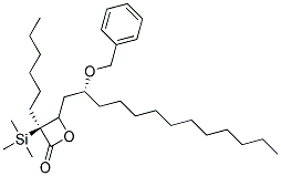 (S)-4-((R)-2-BENZYLOXY-TRIDECYL)-3-HEXYL-3-TRIMETHYLSILANYL-OXETAN-2-ONE Struktur