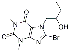 8-BROMO-7-(2-HYDROXYBUTYL)-1,3-DIMETHYL-2,3,6,7-TETRAHYDRO-1H-PURINE-2,6-DIONE, TECH Struktur