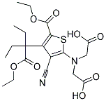 Tetraethyl 2-[N,N-di(carboxymethyl) amino]-3-cyano-4-carboxymethyl thiophene-5-carboxylate Struktur