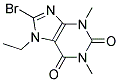 8-BROMO-7-ETHYL-1,3-DIMETHYL-2,3,6,7-TETRAHYDRO-1H-PURINE-2,6-DIONE, TECH Struktur