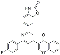 6-[6-(4-FLUORO-PHENYL)-4-(4-OXO-4H-CHROMEN-3-YL)-PYRIDIN-2-YL]-3H-BENZOOXAZOL-2-ONE Struktur