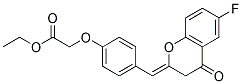 {4-[6-FLUORO-4-OXO-CHROMAN-(3E)-YLIDENEMETHYL]-PHENOXY}-ACETIC ACID ETHYL ESTER Struktur