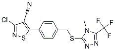 3-chloro-5-[4-({[4-methyl-5-(trifluoromethyl)-4H-1,2,4-triazol-3-yl]thio}methyl)phenyl]isothiazole-4-carbonitrile Struktur