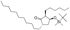 (2S,3S,5S)-3-(TERT-BUTYL-DIMETHYL-SILANYLOXY)-2-HEXYL-5-UNDECYL-CYCLOPENTANONE Struktur