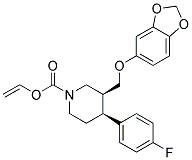 (3S,4S)-3-(BENZO[1,3]DIOXOL-5-YLOXYMETHYL)-4-(4-FLUORO-PHENYL)-PIPERIDINE-1-CARBOXYLIC ACID VINYL ESTER Struktur