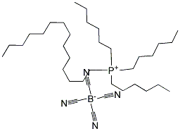 TRIHEXYLTETRADECYLPHOSPHONIUM TETRACYANOBORATE Struktur