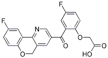 {4-FLUORO-2-[(9-FLUORO-5H-CHROMENO[4,3-B]PYRIDIN-3-YL)CARBONYL]PHENOXY}ACETIC ACID Struktur