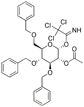 2-O-Acetyl-3,4,6-tri-O-benzyl-alpha-D-glucopyranosyl trichloroacetimidate Struktur