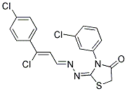 3-chloro-3-(4-chlorophenyl)acrylaldehyde N-[3-(3-chlorophenyl)-4-oxo-1,3-thiazolan-2-ylidene]hydrazone Struktur