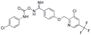 N-{[(4-CHLOROANILINO)CARBONYL]OXY}-4-{[3-CHLORO-5-(TRIFLUOROMETHYL)PYRIDIN-2-YL]METHOXY}BENZENECARBOXIMIDAMIDE Struktur