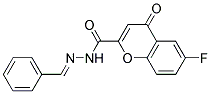 6-FLUORO-4-OXO-4H-CHROMENE-2-CARBOXYLIC ACID-[1-PHENYL-METH-(E)-YLIDENE]-HYDRAZIDE Struktur