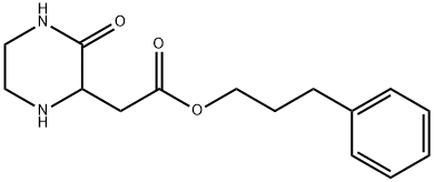 3-PHENYLPROPYL 2-(3-OXO-2-PIPERAZINYL)ACETATE Struktur