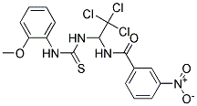 3-Nitro-N-{2,2,2-trichloro-1-[3-(2-methoxy-phenyl)-thioureido]-ethyl}-benzamide Struktur