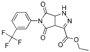 Ethyl 4,6-dioxo-5-[3-(trifluoromethyl)phenyl]-1,3a,4,5,6,6a-hexahydropyrrolo[3,4-c]pyrazole-3-carboxylate Struktur