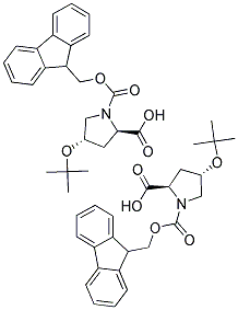 Fmoc-(2S,4R)-(-)-4-t-butoxypyrrolidine-2-carboxylic acid (Fmoc-trans-4-t-butoxy-L-proline)
 Struktur