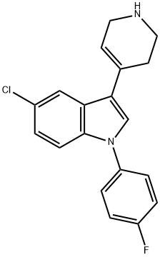 5-CHLORO-1-(4-FLUORO-PHENYL)-3-(1,2,3,6-TETRAHYDRO-PYRIDIN-4-YL)-1H-INDOLE Struktur