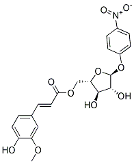 P-NITROPHENYL-5-O-TRANS-FERULOYL-ALPHA-L-ARABINOFURANOSIDE Struktur