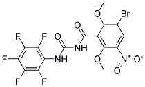 N-(3-BROMO-2,6-DIMETHOXY-5-NITROBENZOYL)-N'-(2,3,4,5,6-PENTAFLUOROPHENYL)UREA, TECH Struktur