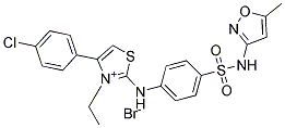 4-(4-CHLOROPHENYL)-3-ETHYL-2-(4-{[(5-METHYLISOXAZOL-3-YL)AMINO]SULPHONYL}ANILINO)-1,3-THIAZOL-3-IUM BROMIDE Struktur