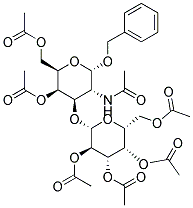 Benzyl-2-acetamido-4,6-di-O-acetyl-3-O-(2,3,4,6-tetra-O-acetyl-beta-D-galactosyl)-2-deoxy-alpha-D-galactopyranoside Struktur