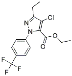 4-CHLORO-3-ETHYL-1-[4-(TRIFLUOROMETHYL)PHENYL]-1H-PYRAZOLE-5-CARBOXYLIC ACID ETHYL ESTER Struktur