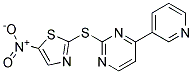 5-NITRO-2-{[4-(3-PYRIDYL)PYRIMIDIN-2-YL]THIO}-1,3-THIAZOLE Struktur