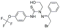 N1-[4-(TRIFLUOROMETHOXY)PHENYL]-2-(2-BROMO-1-PHENYLETHYLIDENE)-1-(2-HYDROXY ETHYL)HYDRAZINE-1-CARBOTHIOAMIDE Struktur