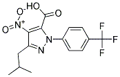 3-(2-METHYLPROPYL)-4-NITRO-1-[4-(TRIFLUOROMETHYL)PHENYL]-1H-PYRAZOLE-5-CARBOXYLIC ACID Struktur