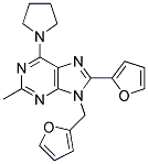 8-(FURAN-2-YL)-9-((FURAN-2-YL)METHYL)-2-METHYL-6-(PYRROLIDIN-1-YL)-9H-PURINE Struktur