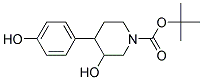 3-HYDROXY-4-(4-HYDROXY-PHENYL)-PIPERIDINE-1-CARBOXYLIC ACID TERT-BUTYL ESTER Struktur